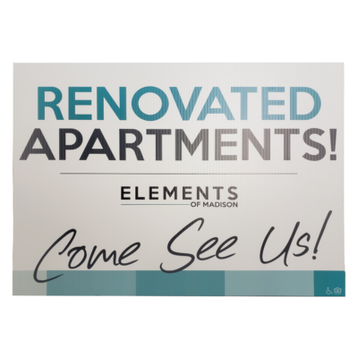 Yard Sign 18 x 24 Example, apartment leasing