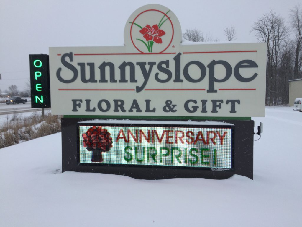 Monument Sign with LED Digital Display