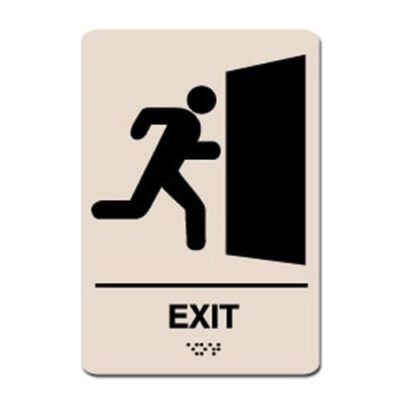 Exit Ada Sign - Black on Taupe