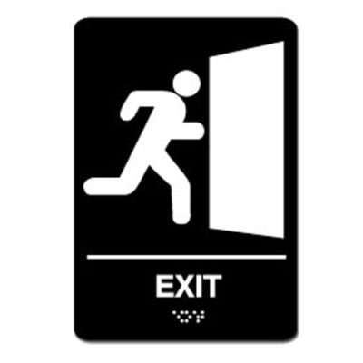 Exit Ada Sign - White on Black