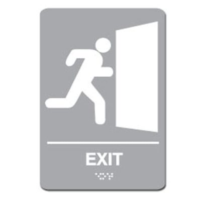 Exit Ada Sign - White on Gray