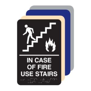 In Case of Fire Use Stairs ADA Sign