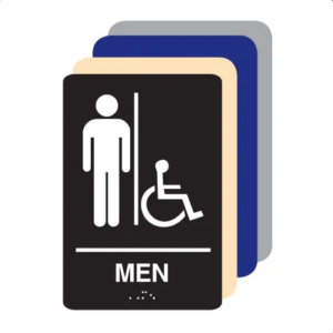 Mens Accessible ADA Restroom Sign All Different Colors