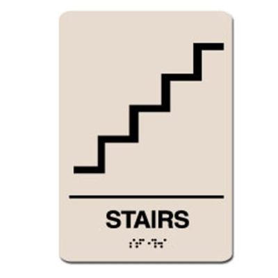 Stairs ADA Sign - Black on Taupe