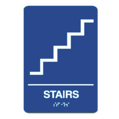 Stairs ADA Sign - White on Blue