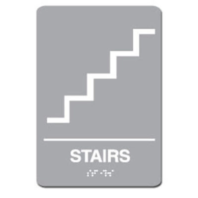 Stairs ADA Sign - White on Light Gray