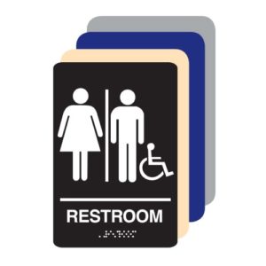 Unisex Gender Neutral Accessible ADA Restroom Sign