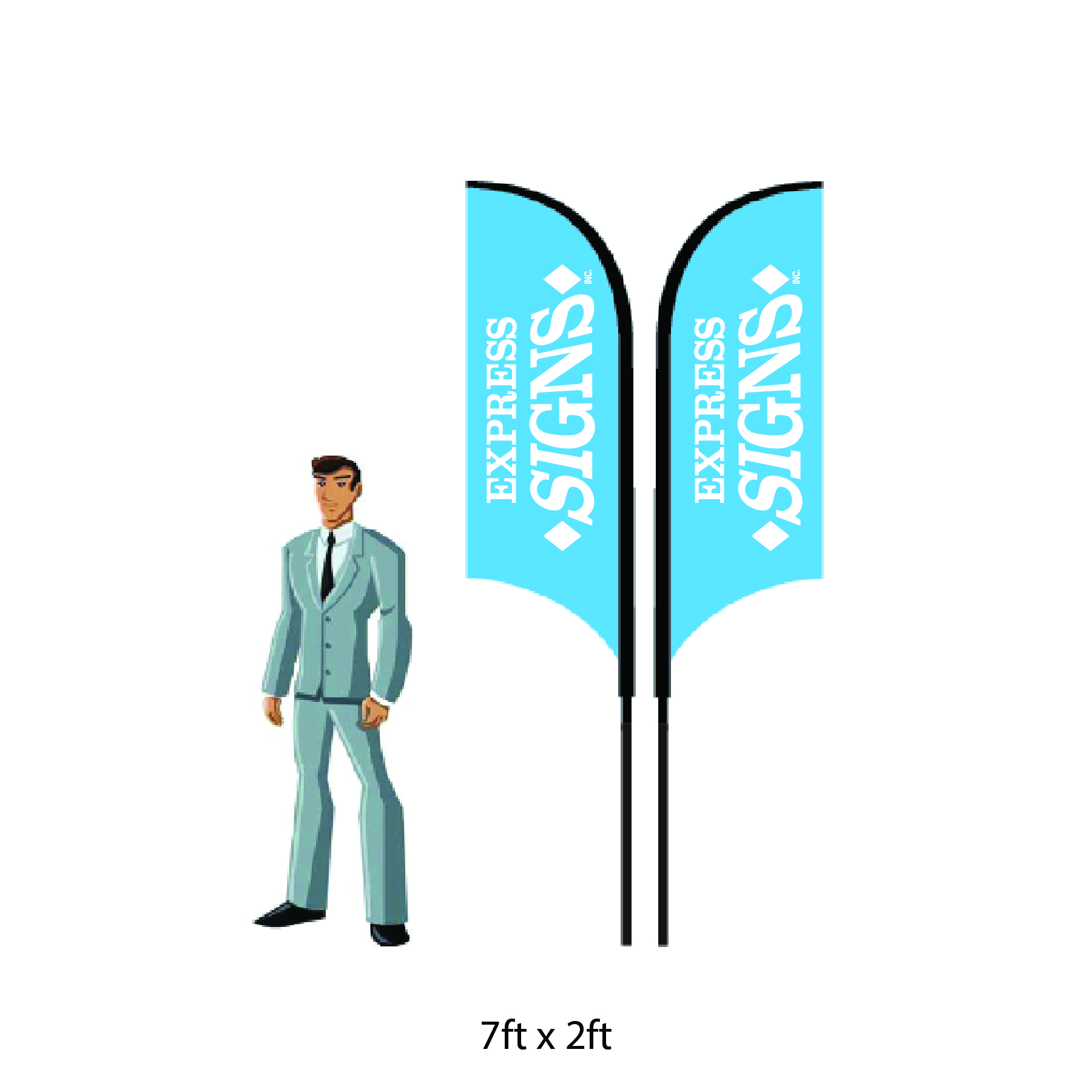 7ft Double Sided Feather Flag Express Signs